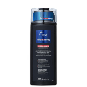 TRUSS Frizz Zero Conditioner bottle showing frizz control and moisture protection.