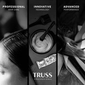 TRUSS Frizz Zero Conditioner packaging emphasizing clean formula and benefits.