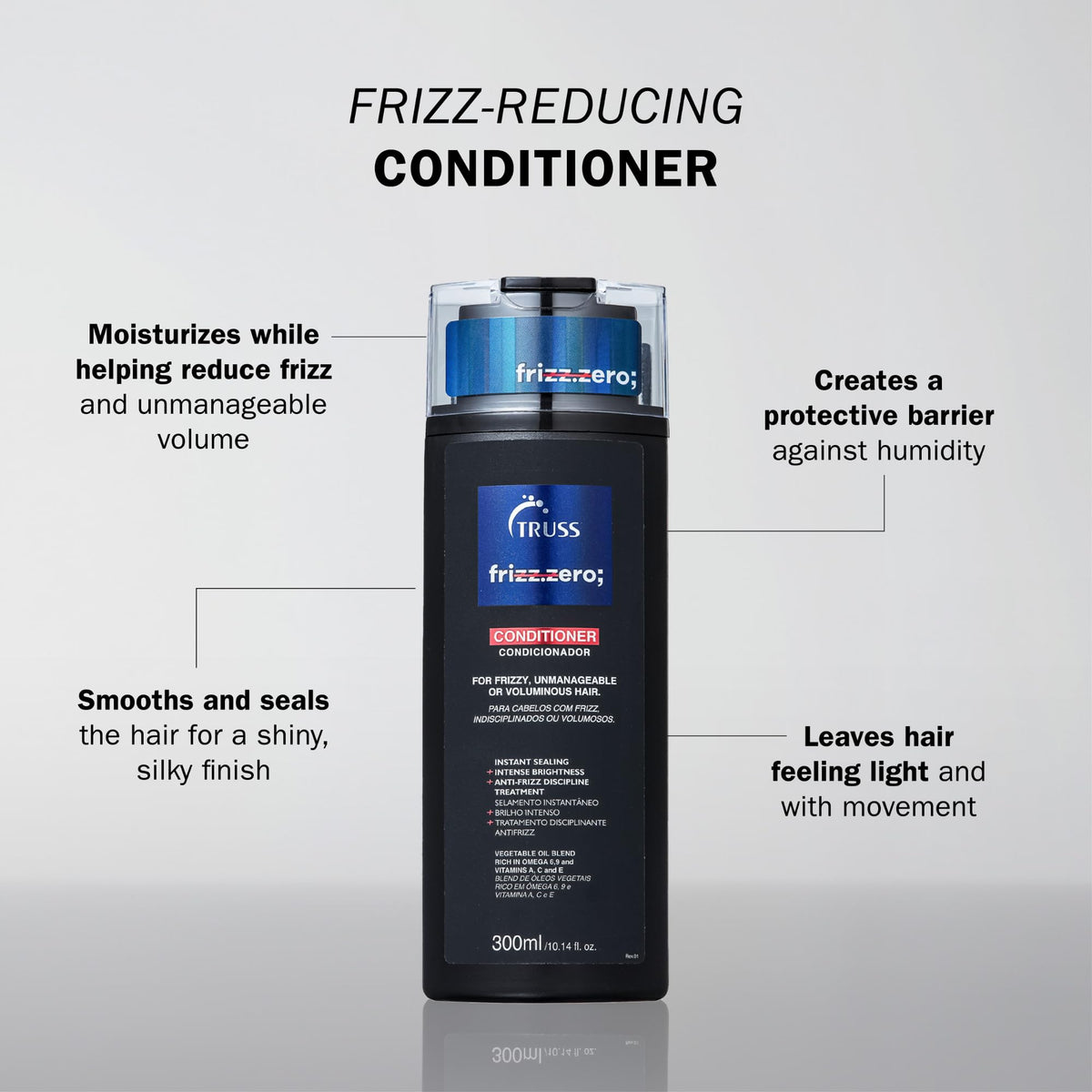 TRUSS Frizz Zero Conditioner pump for easy daily application.