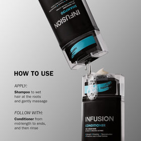 TRUSS Infusion dry hair repair targets damaged areas for softness.
