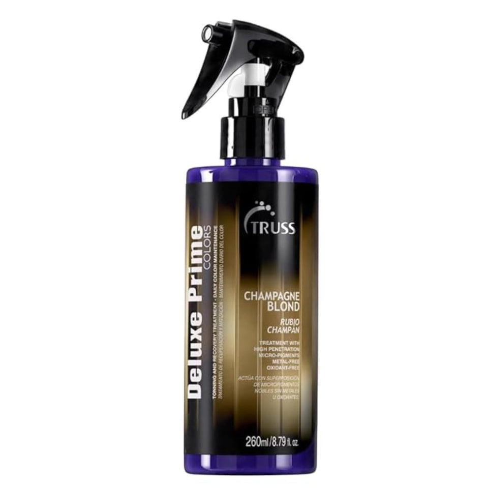 TRUSS purple hair spray bottle pour for quick toning results