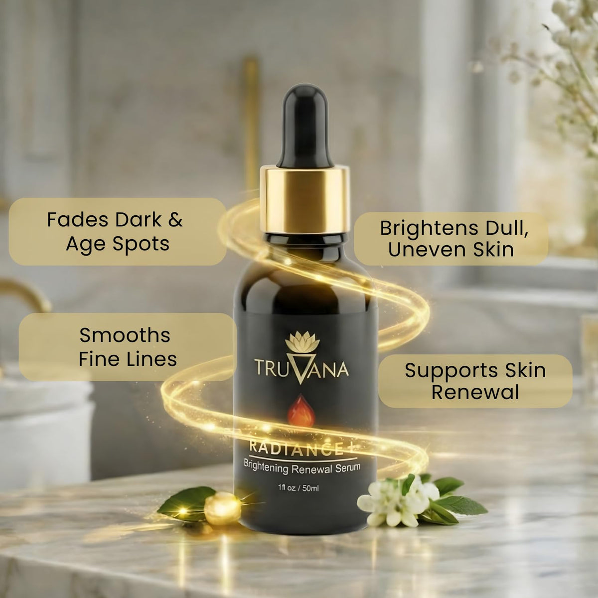 Truvana serum pump demonstrates easy nightly application