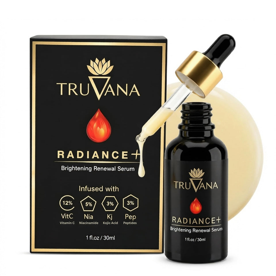 Truvana Ultra Brightening Serum bottle promotes overnight glow