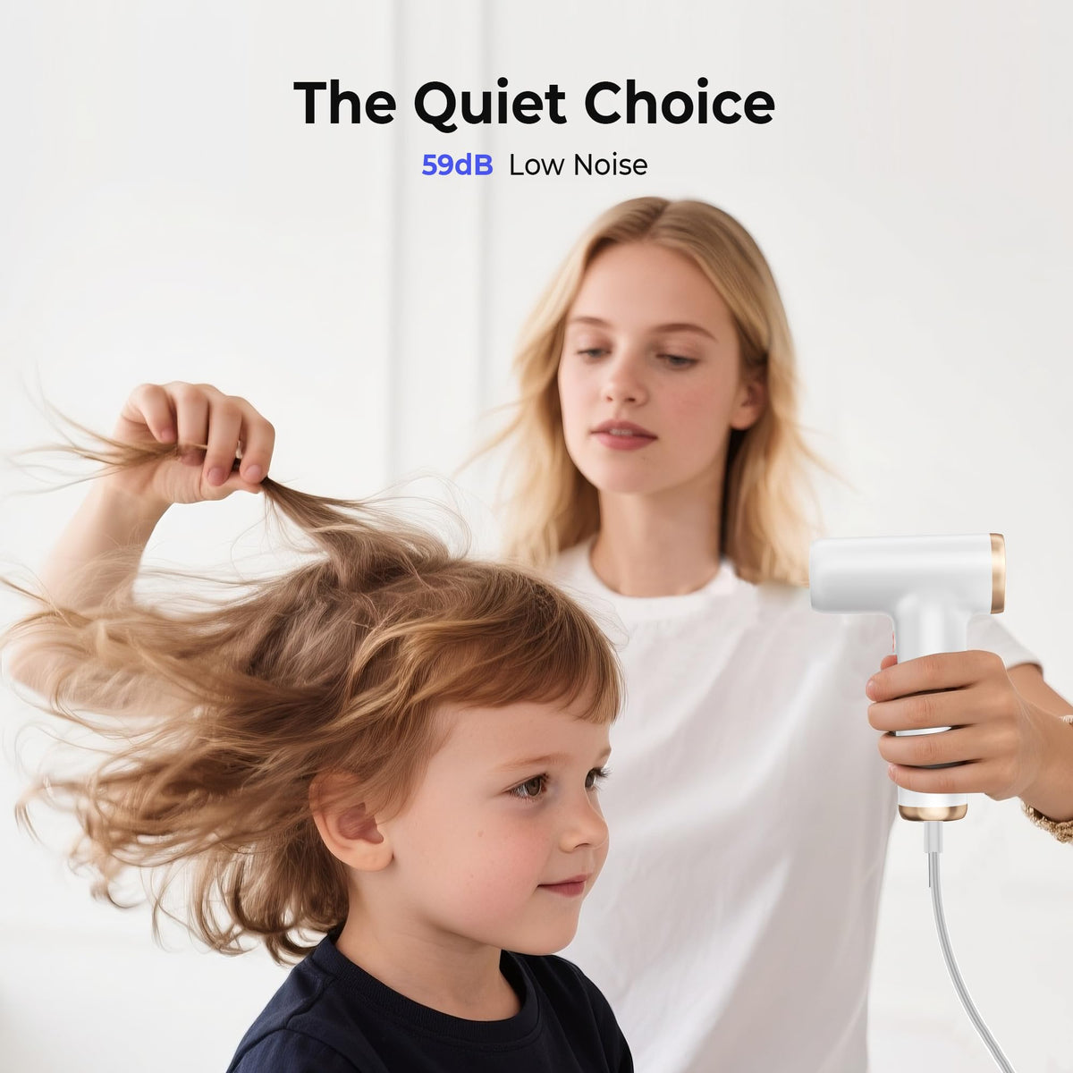 Trylater Mini Hair Dryer features a 360-degree magnetic nozzle for versatile angles.