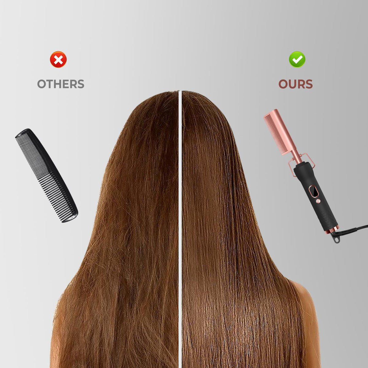 Trylater hot comb suitable for wigs and beards with versatile applications.