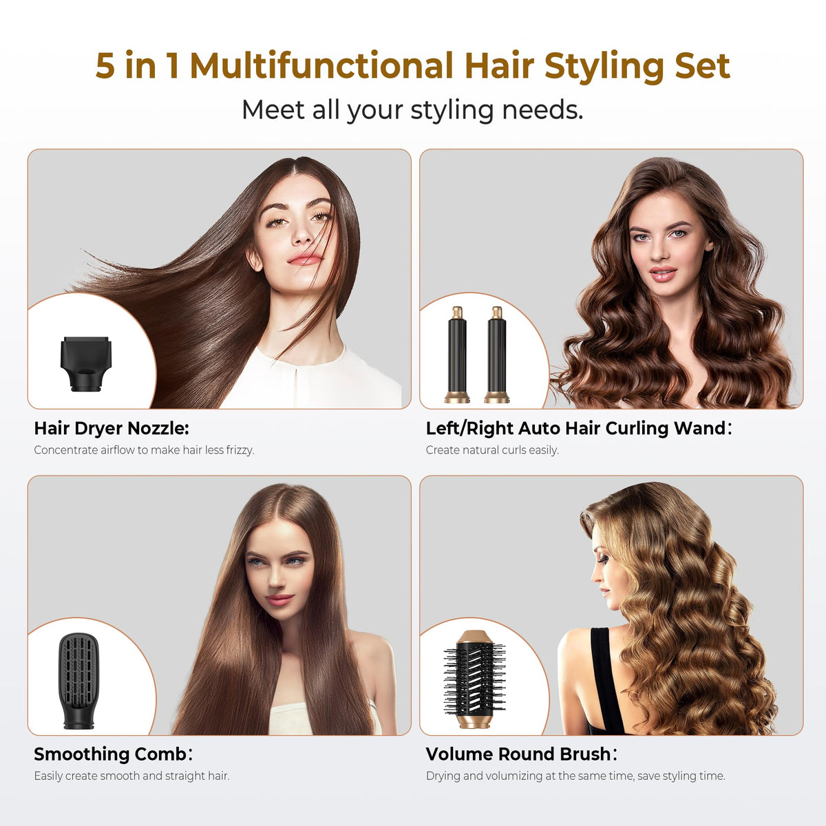 Trylater negative ionic hair styler minimizes frizz for smoother, shinier results.