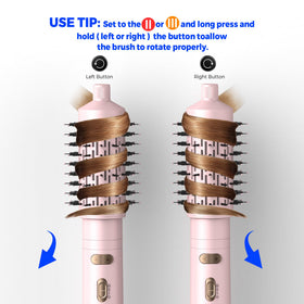 Trylater rotating dryer brush demonstrates bidirectional rotation for fuller volume