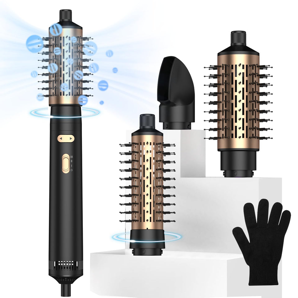 Trylater rotating hair dryer brush in action delivering fast blowouts
