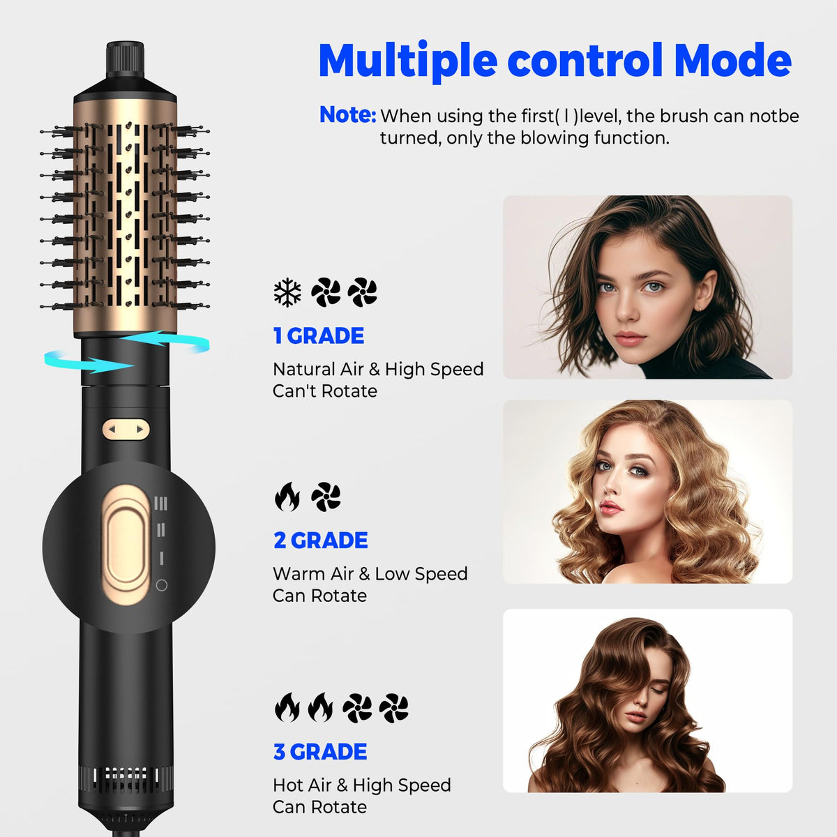 TryLater rotating hair dryer brush in use for fast blow-dry and lift.