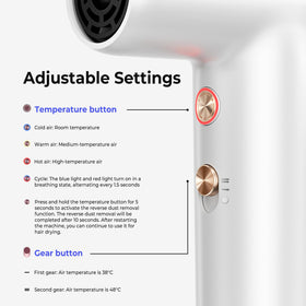 Trylater Mini Hair Dryer self-cleaning mode helps maintain performance.