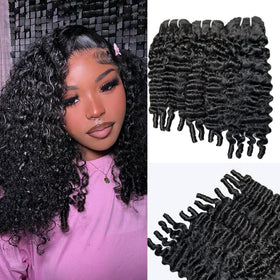 TryRich Burmese Curly Water Wave bundles show natural black blend