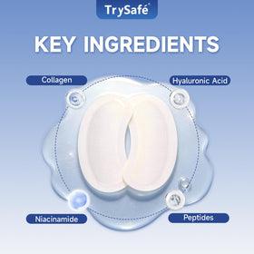 TrySafe PDRN-Calcium Eye Patch close-up showing micro-dart delivery for active absorption.