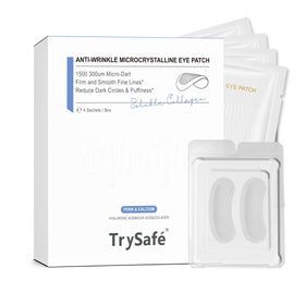 TrySafe PDRN-Calcium Eye Patch pack close-up delivering deep hydration for puffy eyes.