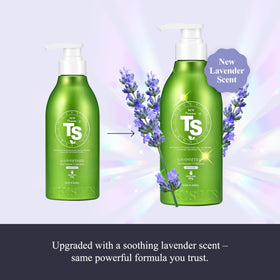 Close-up of creamy formula in TS New Premium Shampoo for gentle cleansing