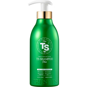 TS Shampoo Plus bottle front view with sleek packaging for daily use.