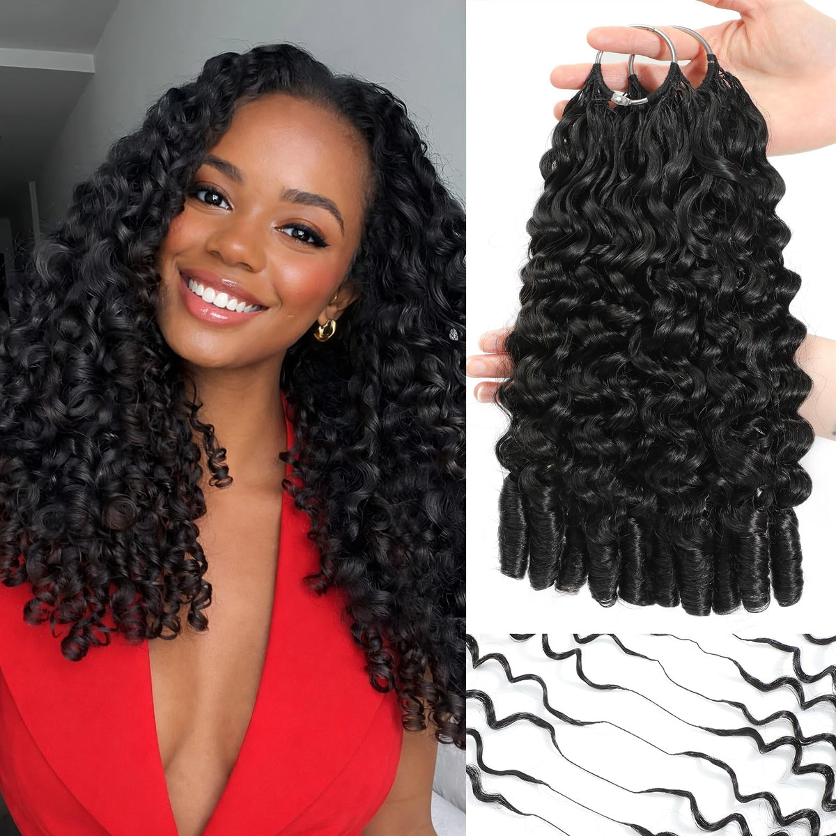 TSCL Feather Crochet Burmese Curly pack shows natural texture for seamless blending