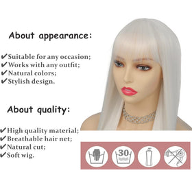 Tseses packaging shows wig and cap included
