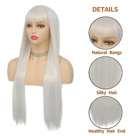 Tseses white wig ideal for Halloween and cosplay outfits