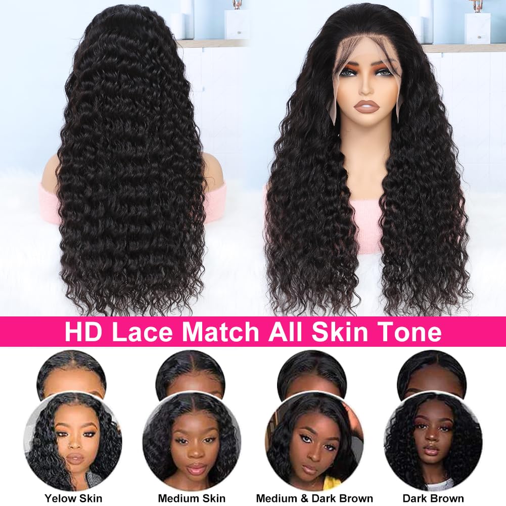 Tsiyu 13x6 deep-curly lace front wig offering dramatic waves and length.