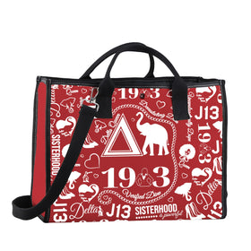 TSOTMO Sisterhood tote in black front view, versatile for work, travel, and everyday use.