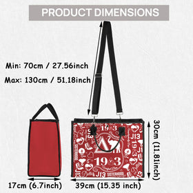 TSOTMO Sisterhood tote close-up of adjustable strap, comfortable shoulders.