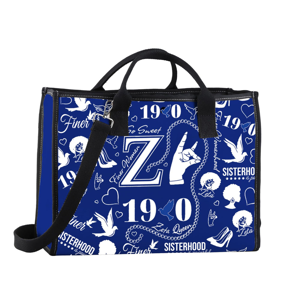 TSOTMO sorority-inspired tote bag, stylish everyday carry with spacious interior.