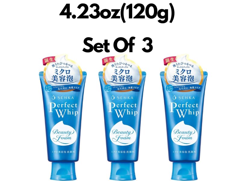 TSTADVANCE Senka Perfect Whip foam pour showcases easy lathering for quick cleanses.