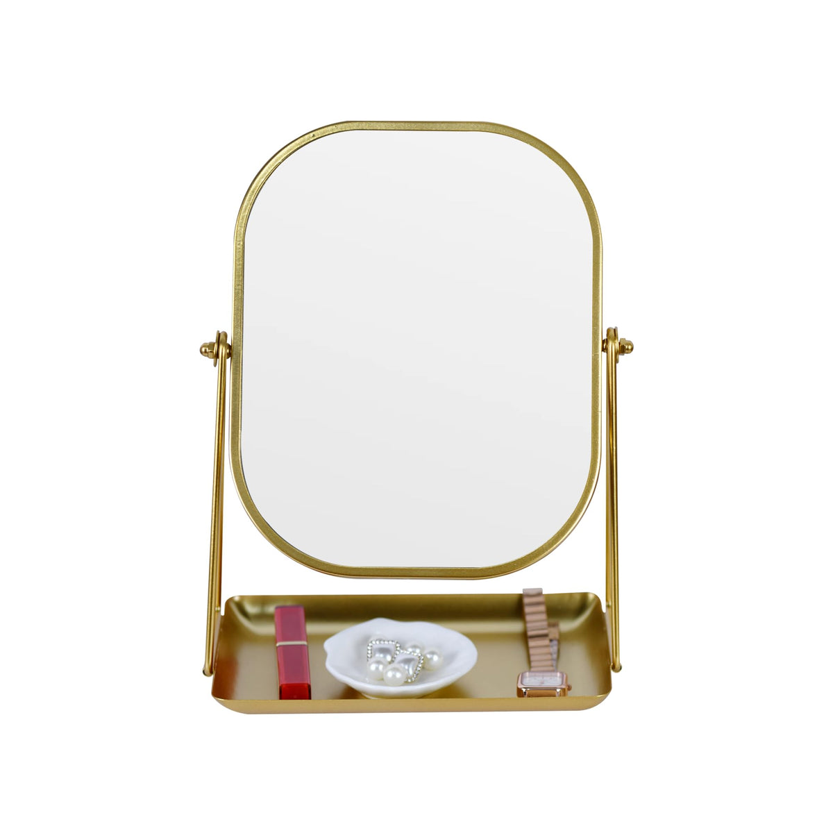 Tstarer 360° rotating makeup mirror with angle control for precise application.