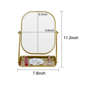 Tstarer mirror base with built-in storage keeps cosmetics and accessories organized.