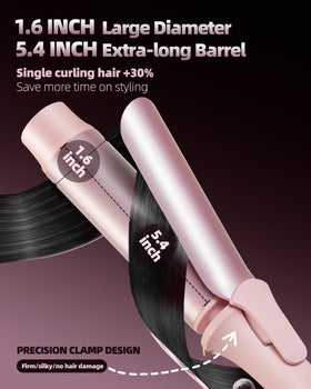 TSUYAGLA ionic ceramic barrel close-up shows anti-static benefits.