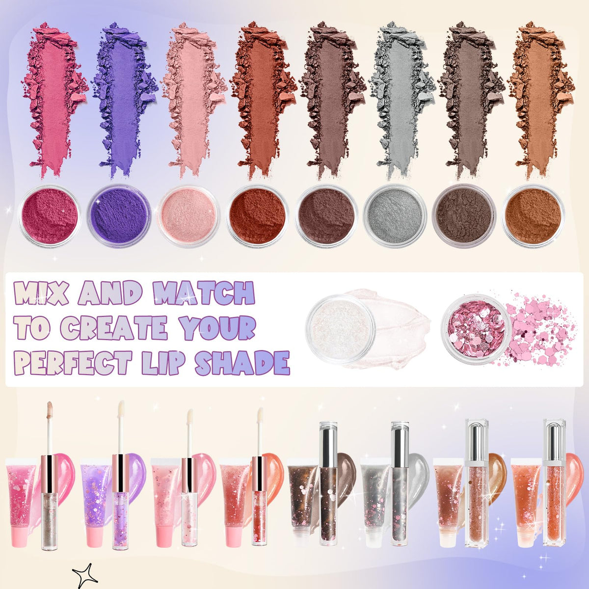 TSVATE pigment palette for customizable gloss shades