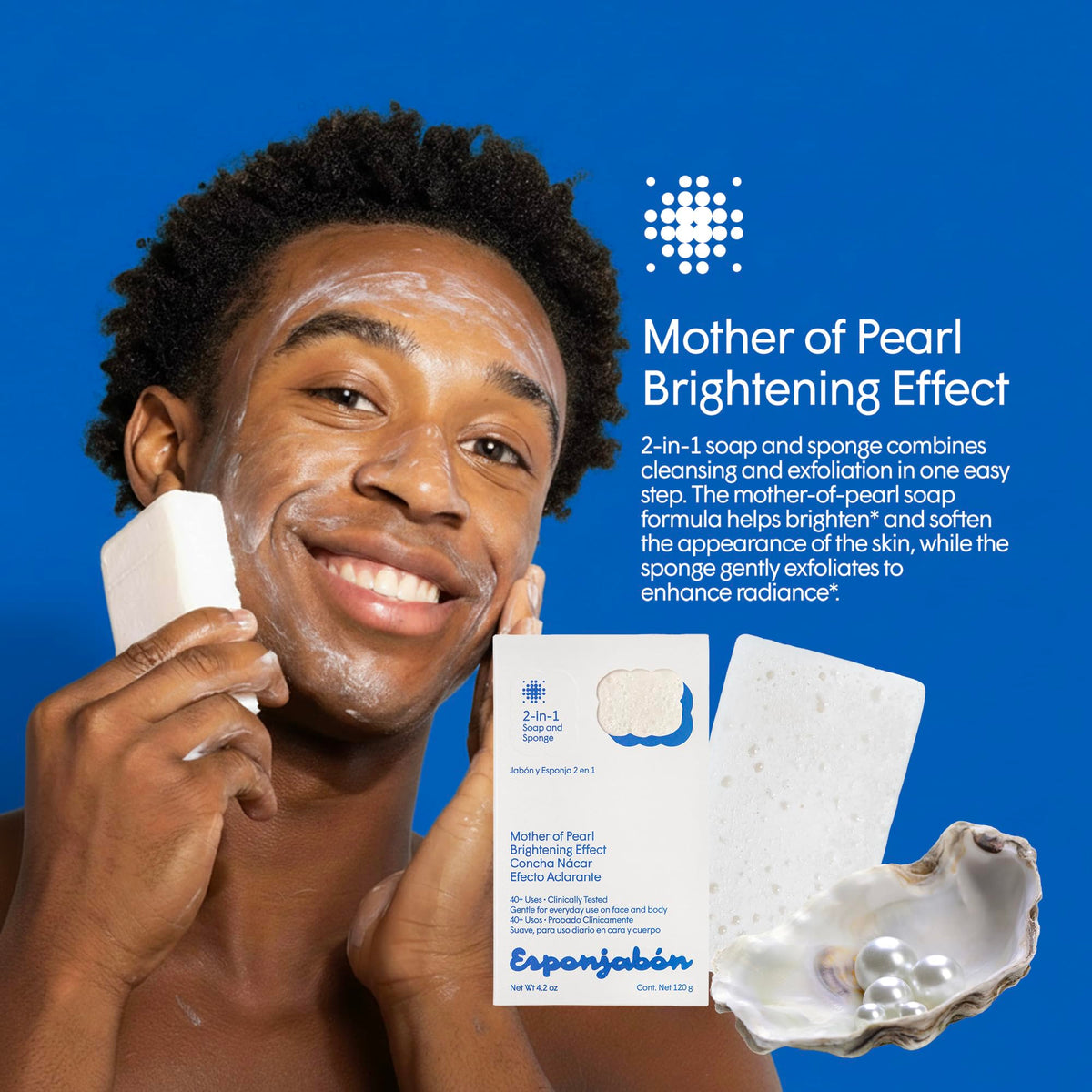 Face cleansing with T.Taio sponge gentle cleansing and massage