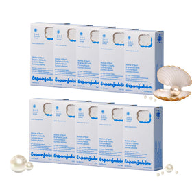 T.Taio Mother of Pearl soap sponge bottle showing compact cleansing setup