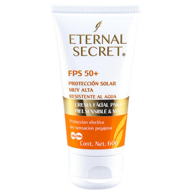 Tu Salud Plus Eternal Secret Face SPF50 with color tint helps even skin tone.