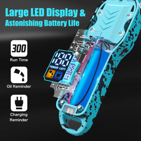 Close-up of Tuanchuanrp LED display showing battery fuel gauge
