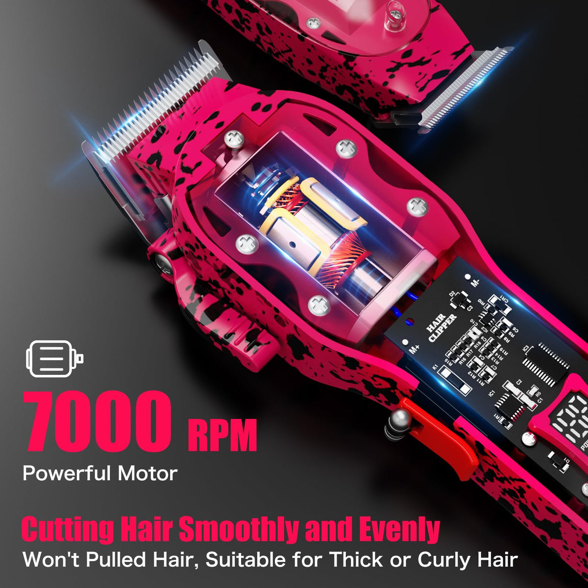 Tuanchuanrp LED display shows battery level for on-the-go trims.