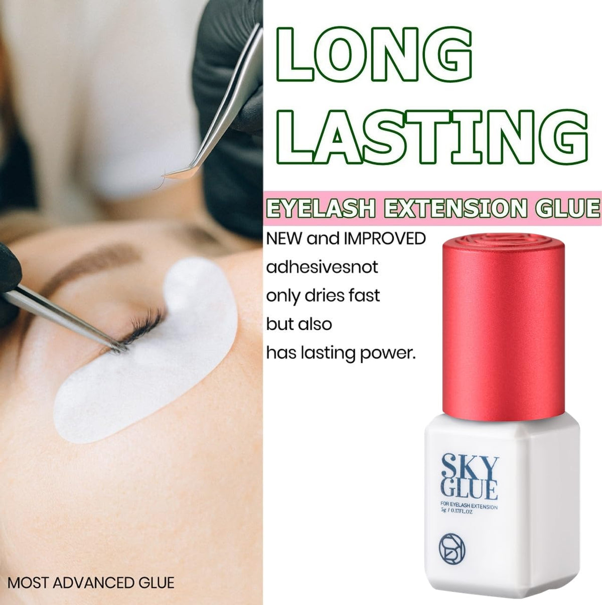 TUBeauty Sky Glue S+ formaldehyde-free and latex-free formula supports safer salon use.