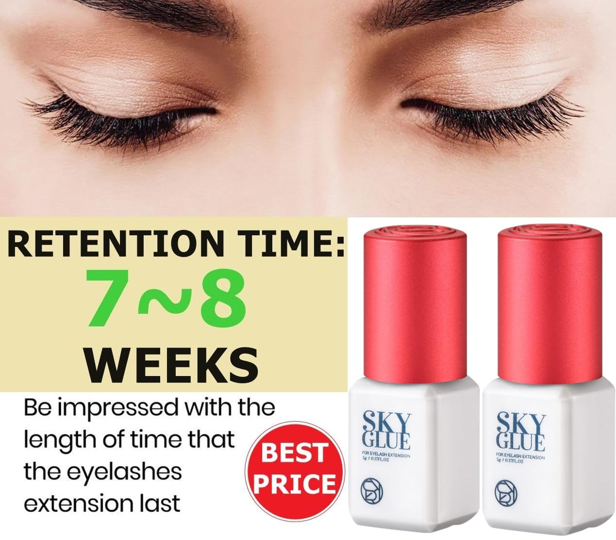 TUBeauty Sky Glue S+ precision application tip for accurate lashes.