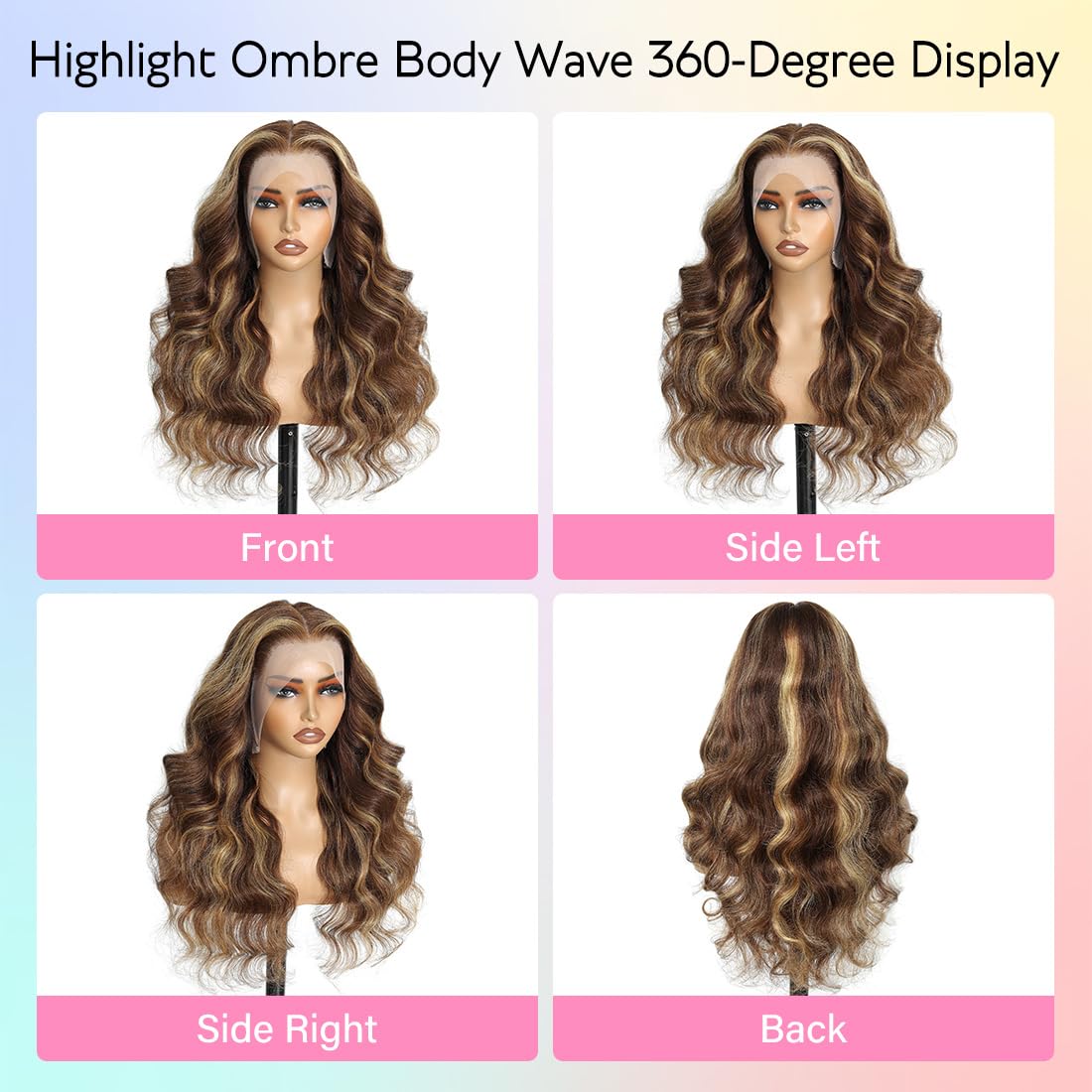 TUDODO ombre honey blonde highlight adds vibrant color.