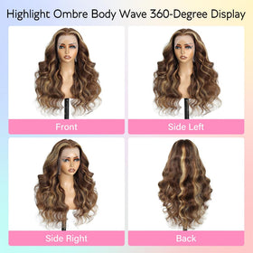 TUDODO ombre honey blonde highlight adds vibrant color.