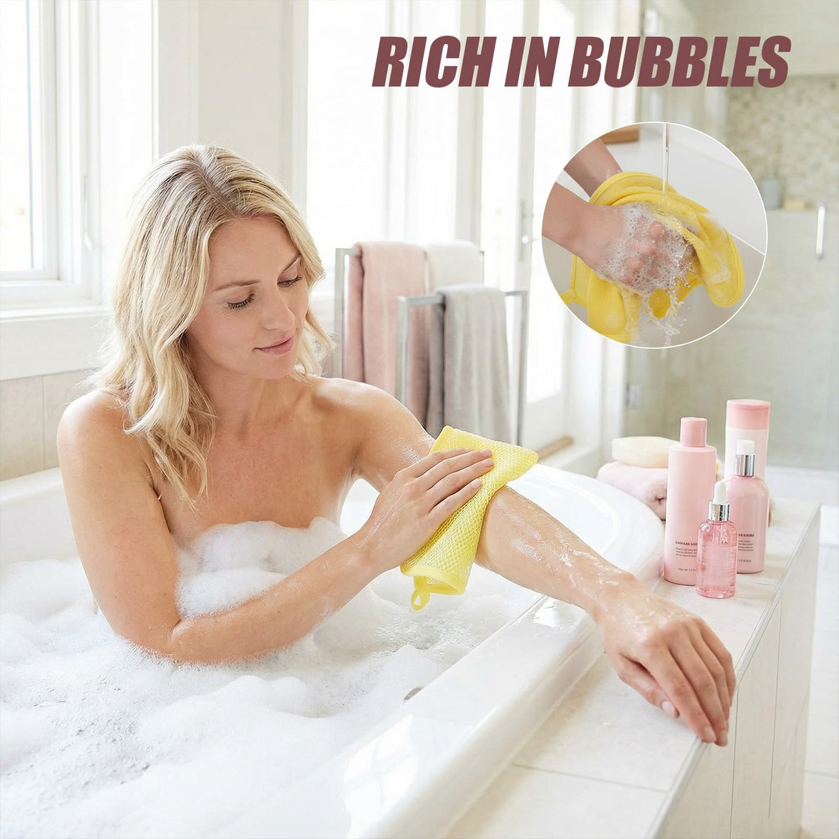 Tudomro double-sided washcloth ideal for face and body care during travel.