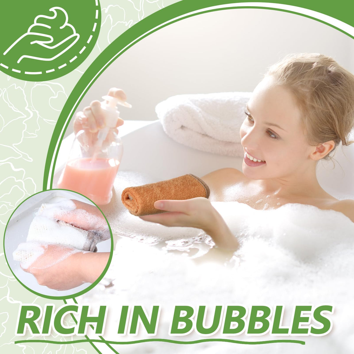 Tudomro double-sided washcloth scrub side for effective dirt removal.