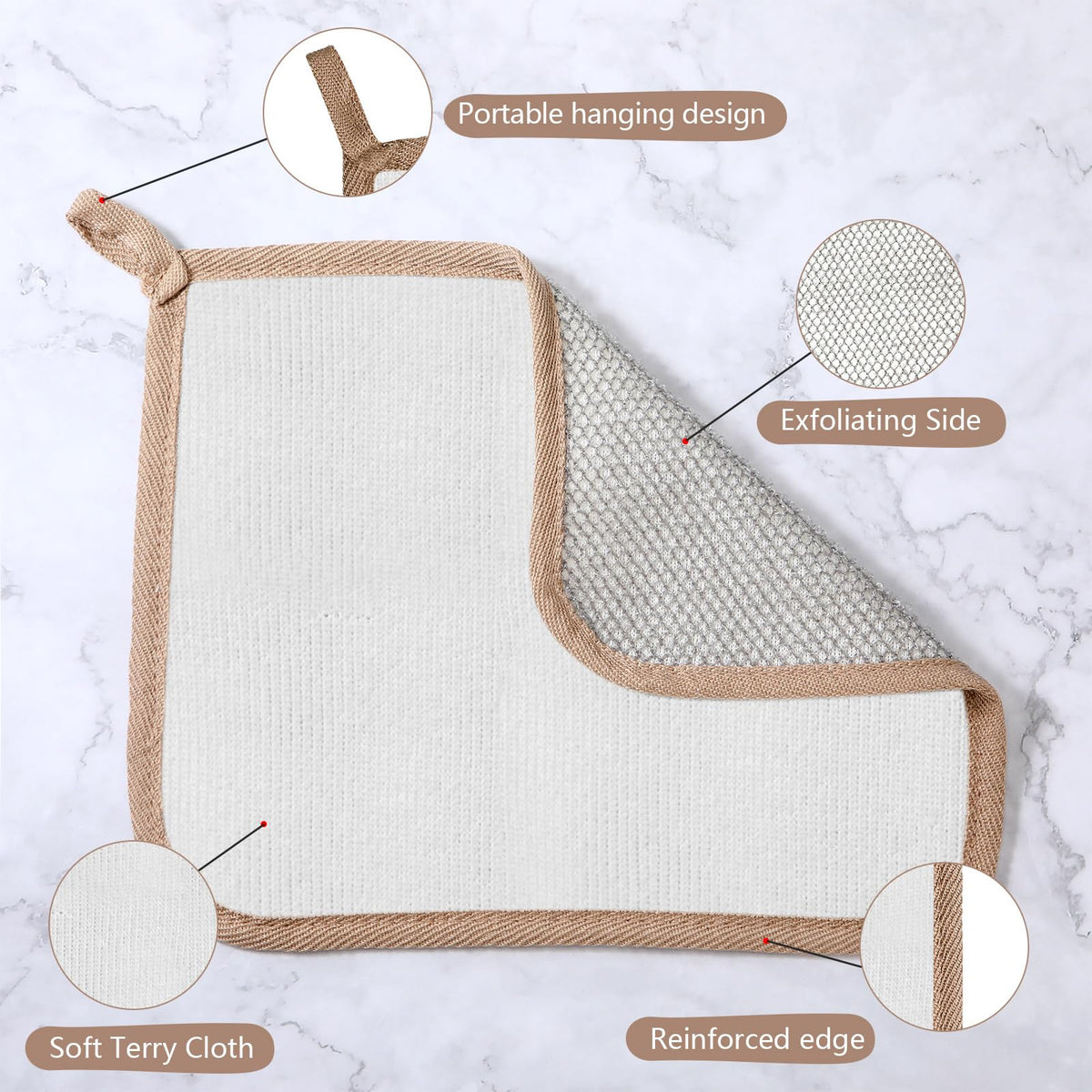 Tudomro washcloth for face and body cleansing in gray.