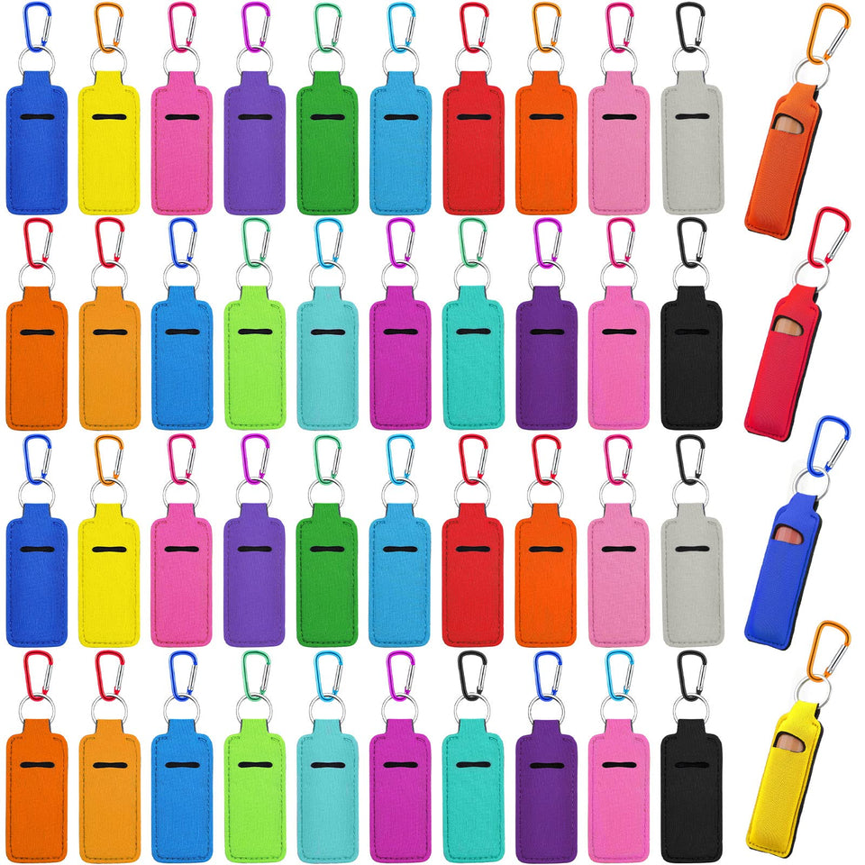 Tudomro lipstick holder keychain with colorful clip for quick lip balm access.
