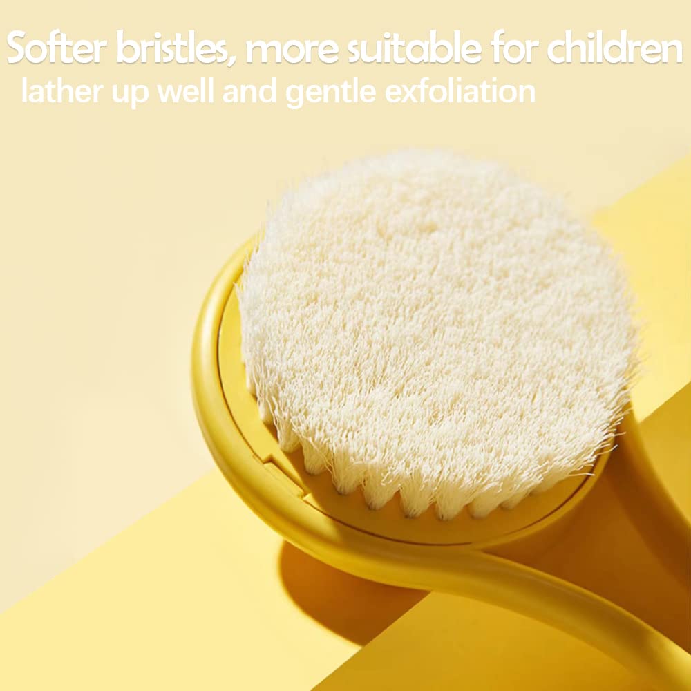 Tuklye Bath Brush soft nylon bristles feel gentle on children's skin.