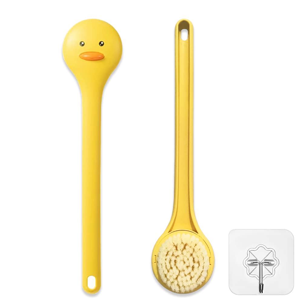 Tuklye Bath Brush with yellow duck appearance promotes playful bathing and gentle cleaning for kids.