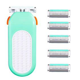 Tukomios Domon Dolly Razor with green handle delivers smooth shaving for legs and face