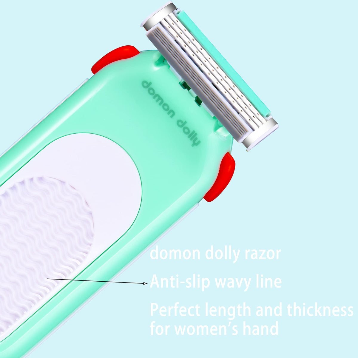 Lubricating strips with Aloe and Vitamin E on Tukomios Domon Dolly Razor