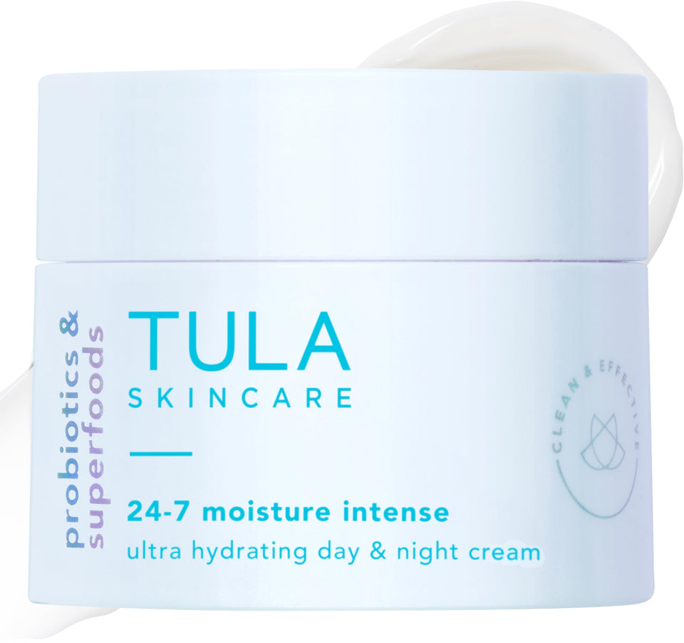 TULA 24-7 Moisture Intense cream travel-size bottle delivering deep hydration on the go.