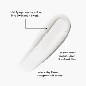 TULA A+ Renewal Serum label close-up highlighting a clean, prebiotic formula.